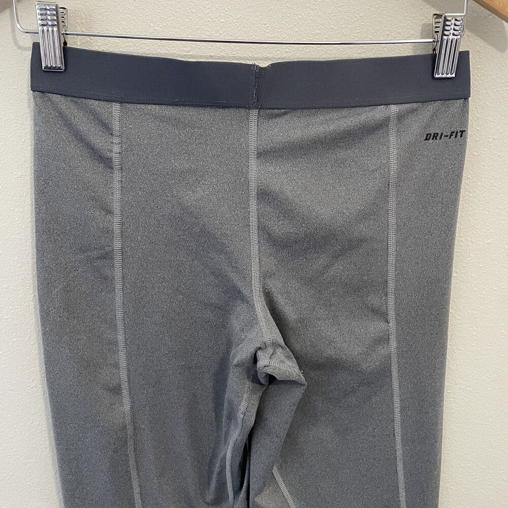 NIKE Pro Dri Fit Leggings Womens M Grey Full Length Mid Rise Running Pants - Picture 6 of 7